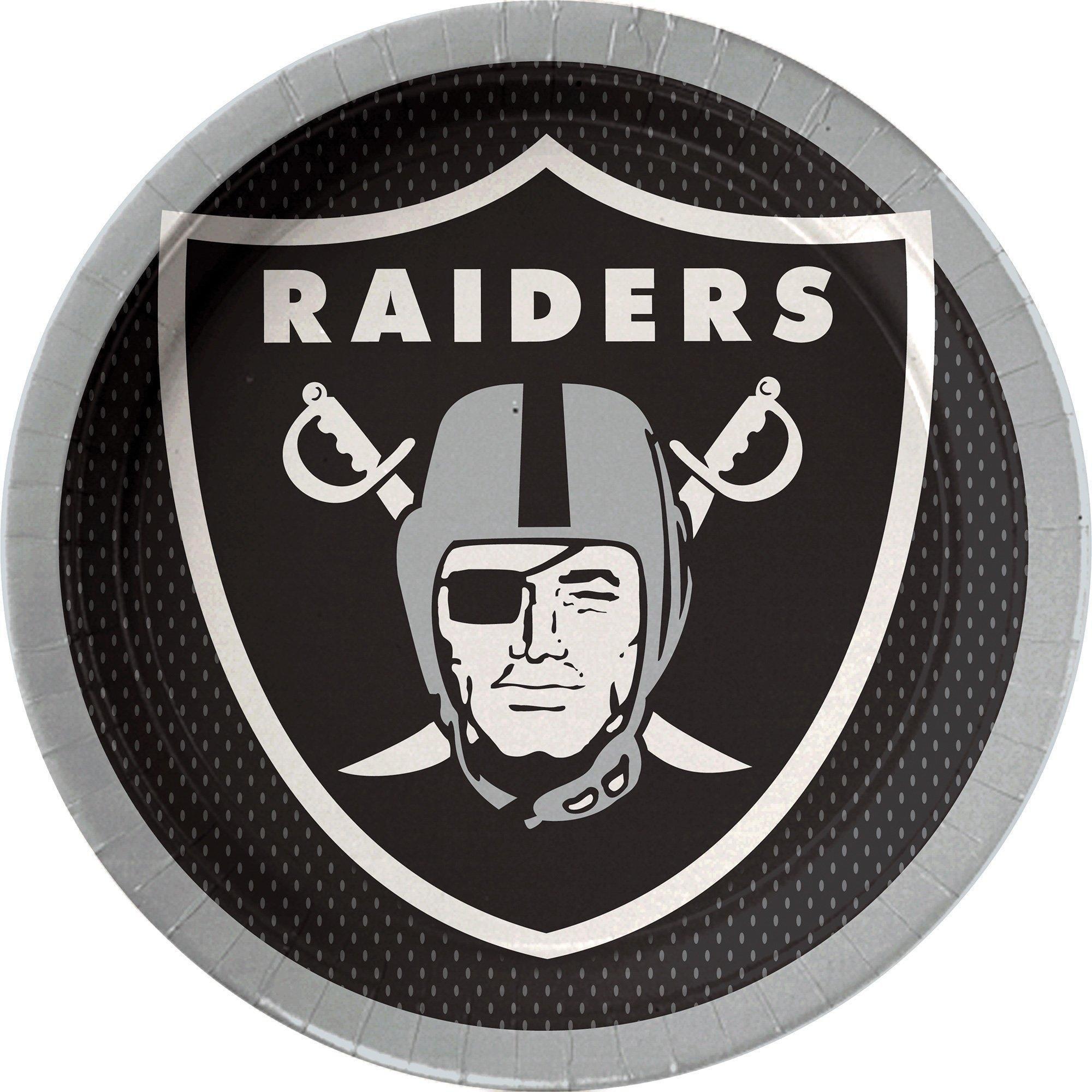 Las Vegas Raiders Party Supplies Pack for 18 Guests - Kit Includes Plates, Napkins, Table Cover, Cups, Cutlery, Serving Bowl, Banner Decoration & Centerpiece